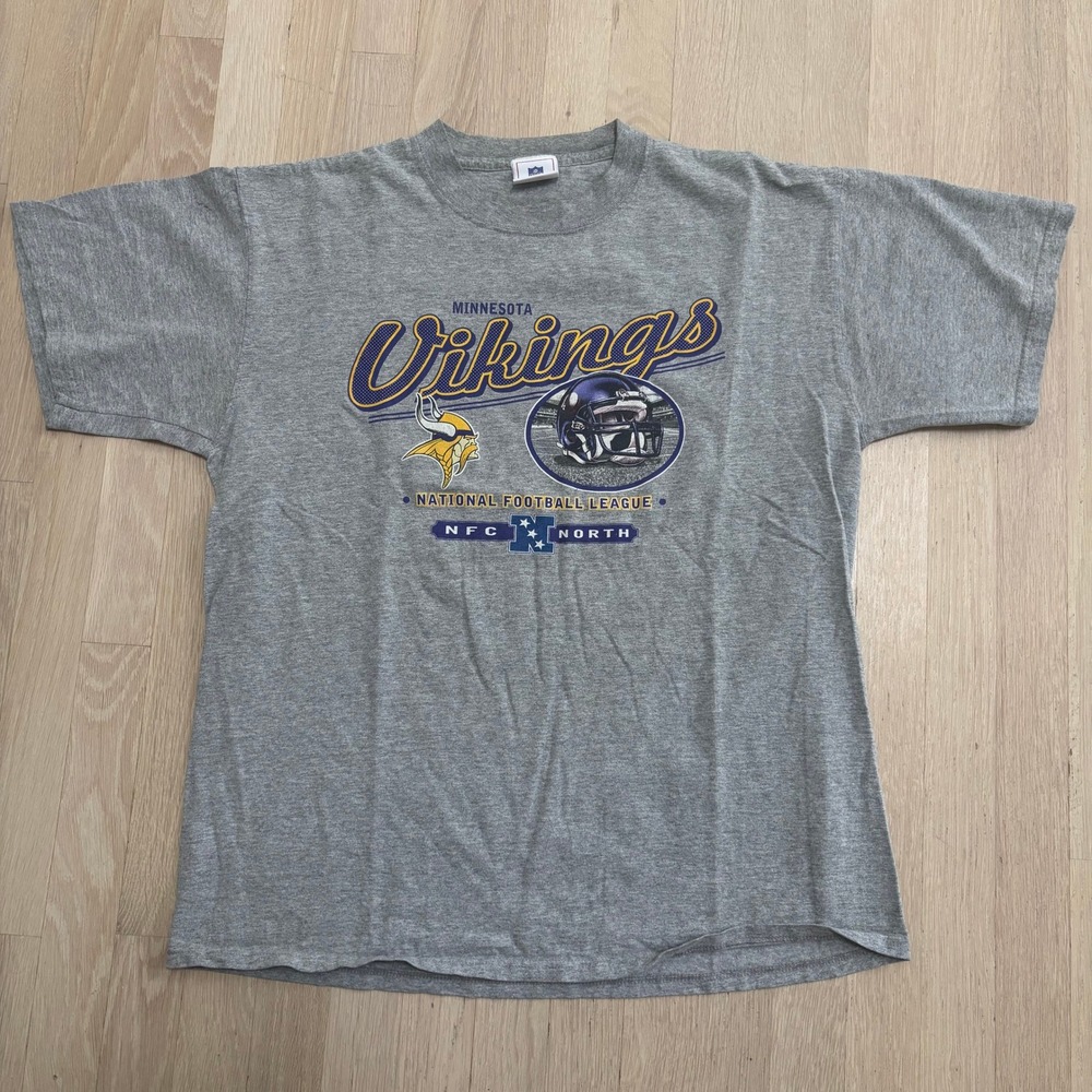 NFL Minnesota Vikings T-Shirt Mens Large Gray GUC NFC North Graphic Tee